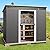 Gizoon 7.4'x5.3' Outdoor Storage Shed Metal Garden Shed with Sliding Lockable Doors, Versatile Tool Bike Shed with Transparent Panel Windows, Outdoor Storage Clearance for Backyard, Patio, Dark Gray