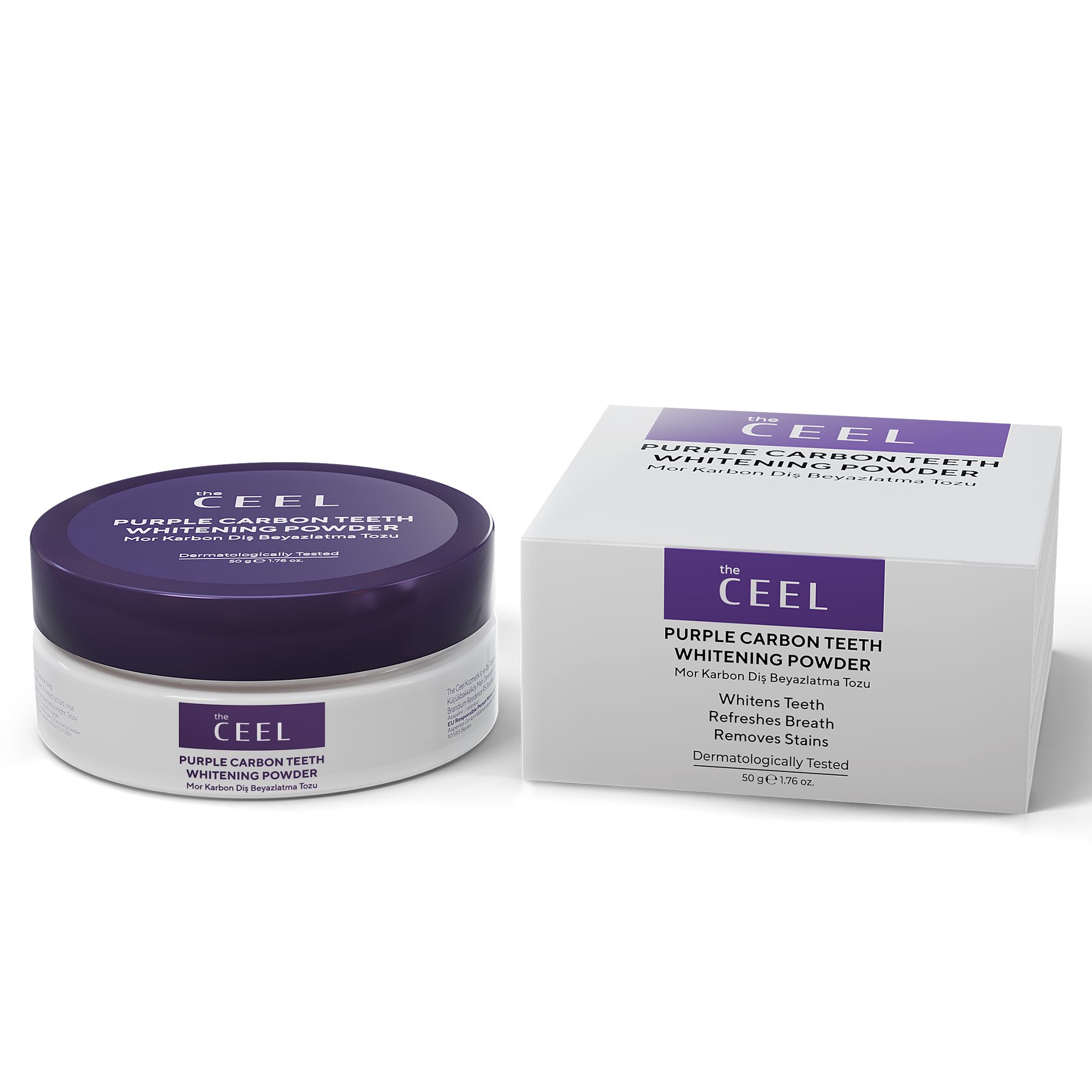 The Ceel Zahnpulver Lila Zahnweiss Pulver – Color Corrector für Weiße Zähne