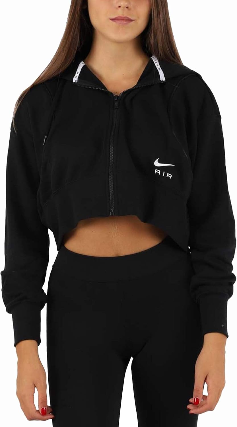 women's nike air full zip cropped fleece hoodie