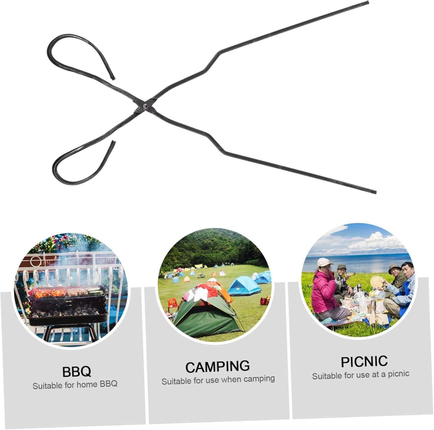 ORFOFE 2pcs Long Handle Coal Cake Tongs Bbq Clamp Cooking Tongs for Camp Cooking Barbecue Accessory