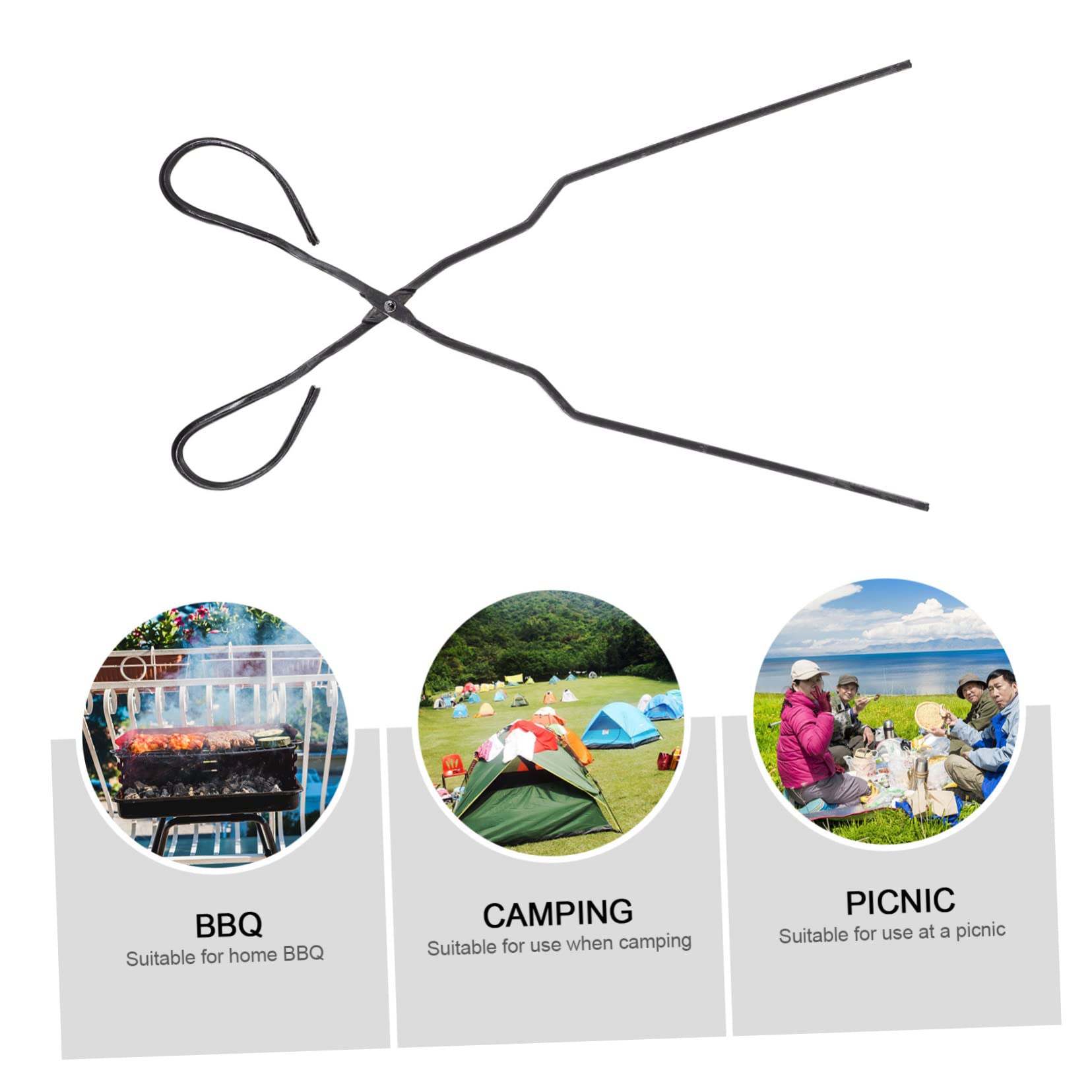 2 Pezzi Pinze Per Legna Da Ardere Lunga Pinza Per Clip Per Carbone in Ferro Morsetto Per Carbone Per Barbecue Clip Per Bricchette