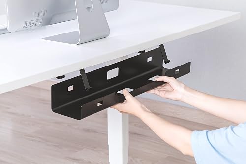 DIGITUS Goulotte passe-câble sous le bureau - Montage sous table - pour câbles, blocs multiprises - 60 x 13,5 x 10,8 cm - noir - 4