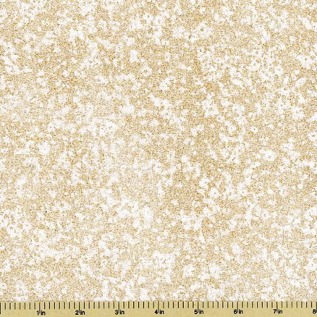 Cotton Fairy Frost Metallic Glitter Gold on White Cotton Fabric Print by The Yard (CM0376-TWIN-D)