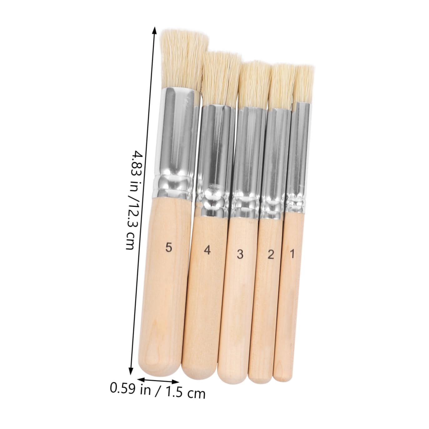 SEWACC 3 Series Pinceles De Natural con Mango De Madera para Y Plantillas para Artistas Y Manualidades 5 Piezas X 3