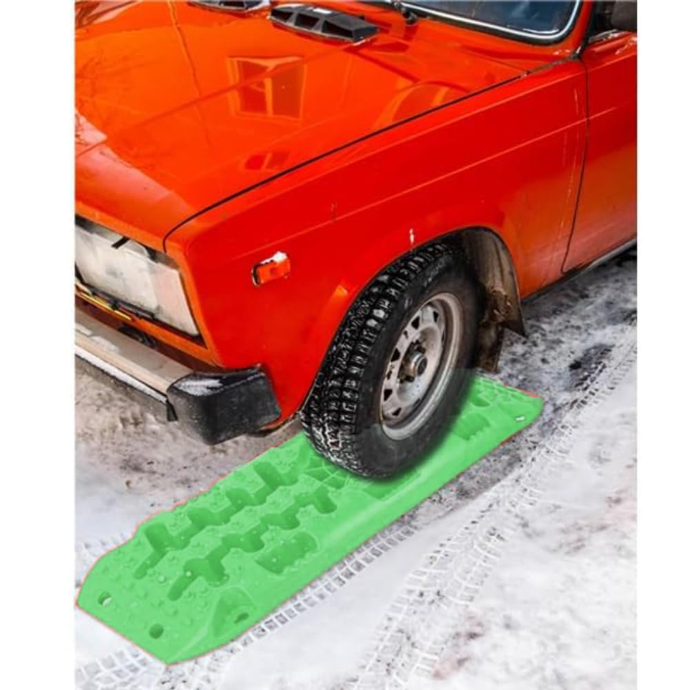 Plaque de Désenlisement Camping Car, 2 Tapis de Piste de Plaque Desensablage,Desensablage 10T, Tapis de Traction pour véhicules Tout-Terrain, Camping-Car, Voiture, Camion échelle de Pneu pour(Noir)