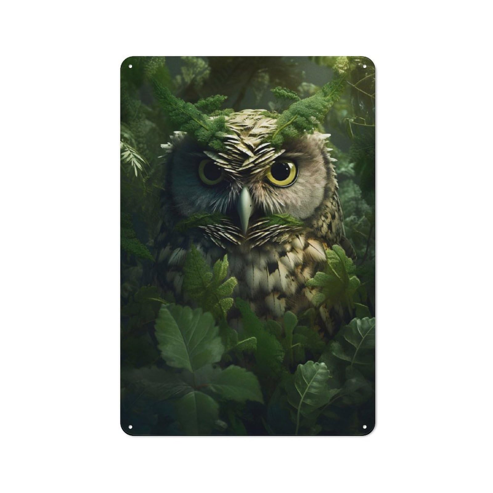 Junmoney Owl 1 Decorative Tin Sign With Design 30X20cm, Farmhouse Cottage Wall Art For Farmhouse Kitchen, Pantry Or Dining Area