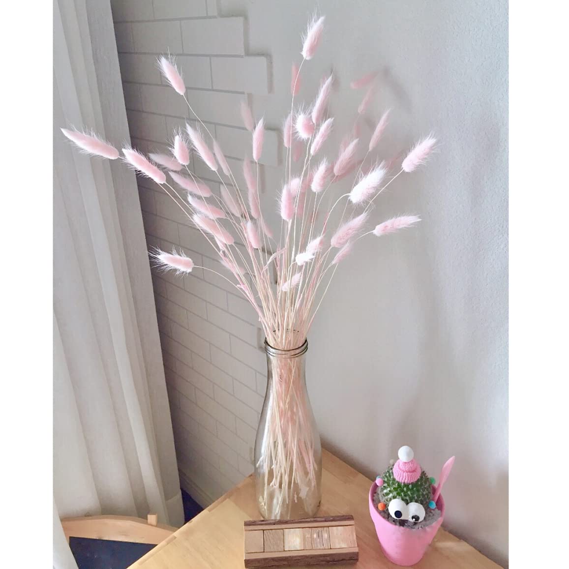 Flor de Cola de Conejo Seca, Ramo de Flores secas de Cola de Conejo Natural, decoración de Hierba de Pampa para decoración del hogar, 50 Uds., 50 cm de luz