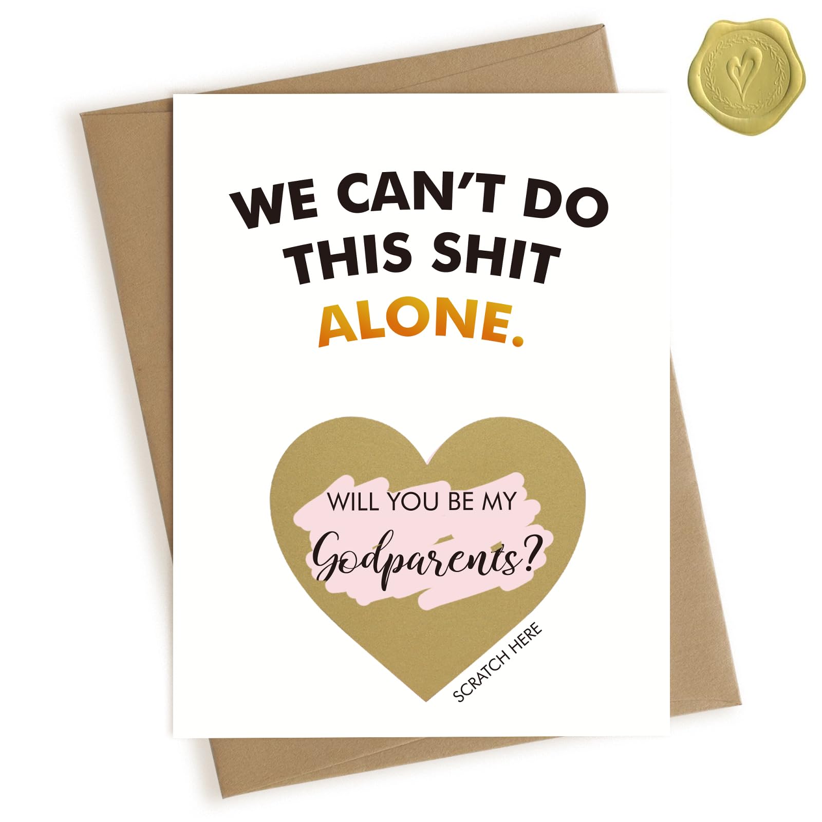 Funny Godparents Proposal Gift Scratch Off Card, Will You Be My Godparents Card, Godparents Request Asking Card - We Can't Do This Alone