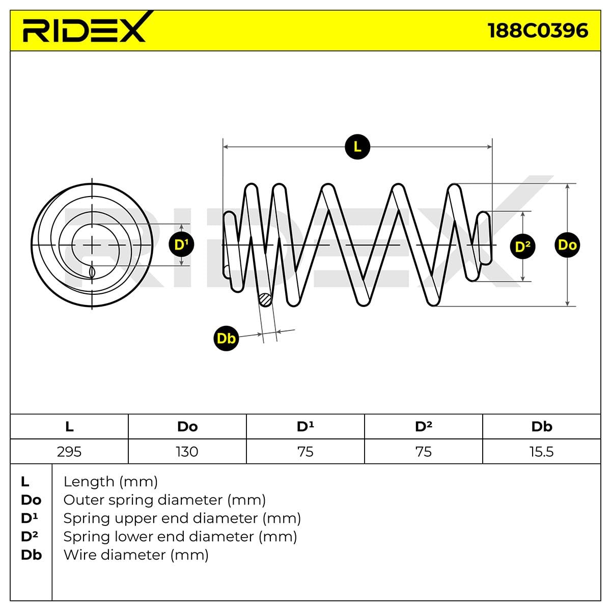 RIDEX 188C0396 2x Muelle de suspensión Trasero Compatible con OPEL Insignia A Sports Tourer G09