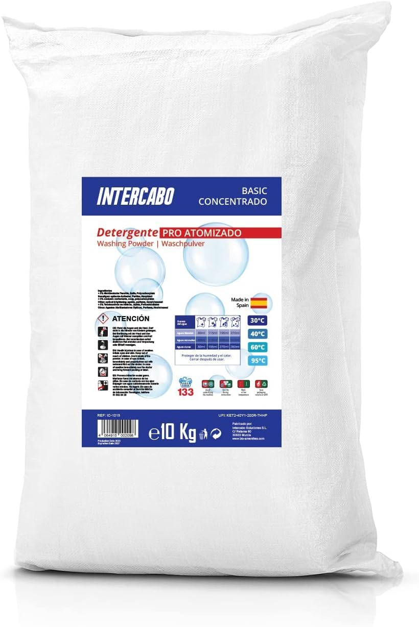 Detersivo in polvere per lavatrice 10 kg – per capi bianchi e colorati – rimuove le macchie più difficili – adatto a tutti i tessuti – sacco professionale – formula anticalcare