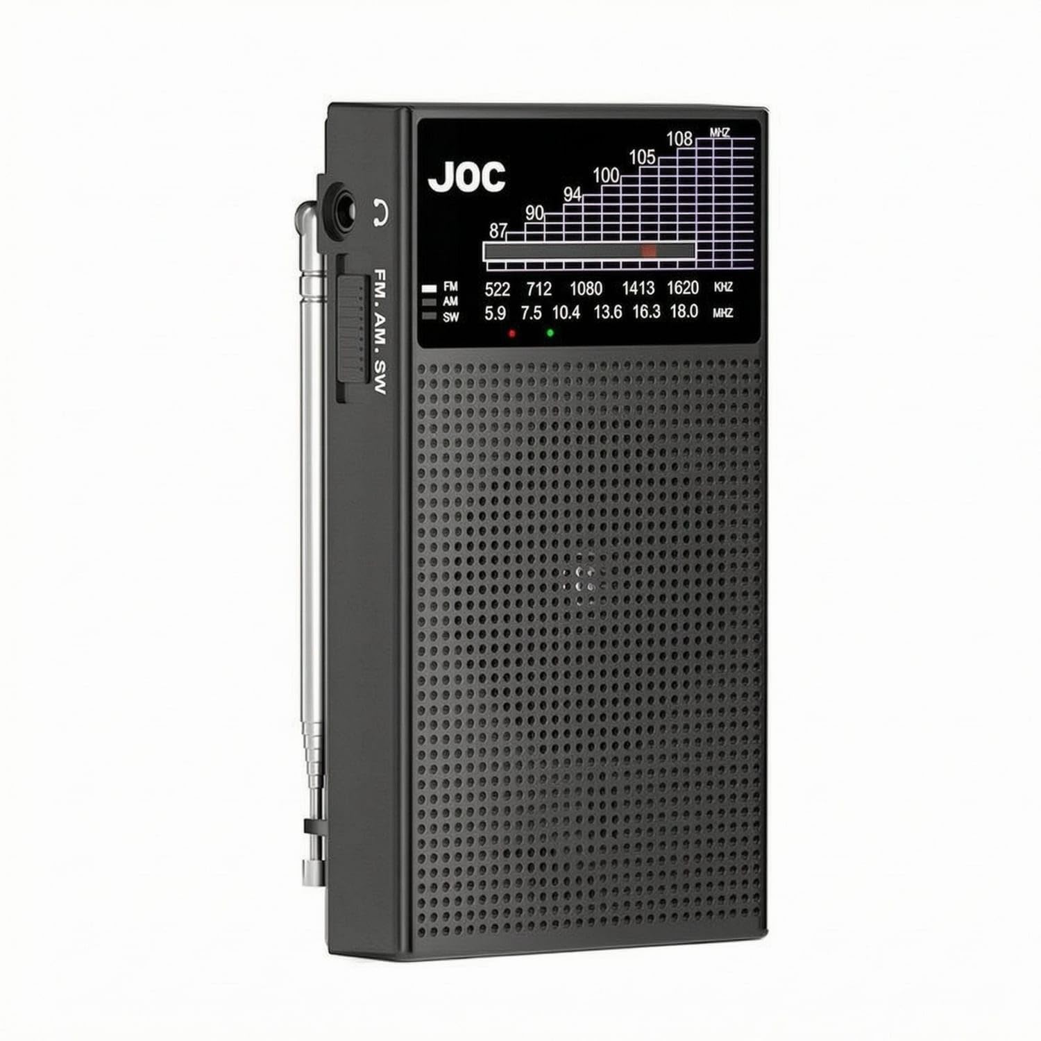 Multiband Portable AM F and M SW Radio Compact Mini Retro Radio Built-in Speaker, Black-image-6