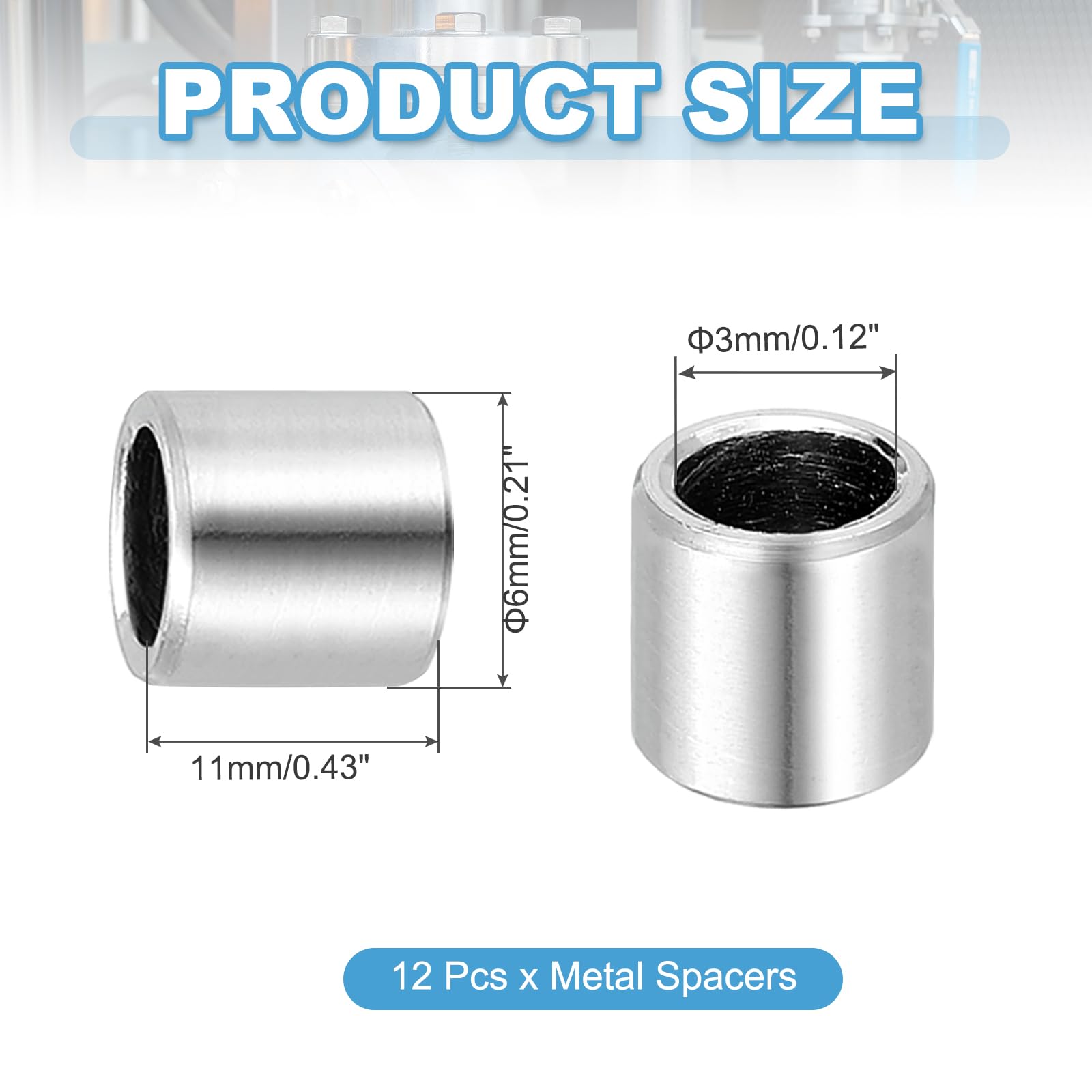 PATIKIL 12 Pcs Stainless Steel Spacers - Image 2