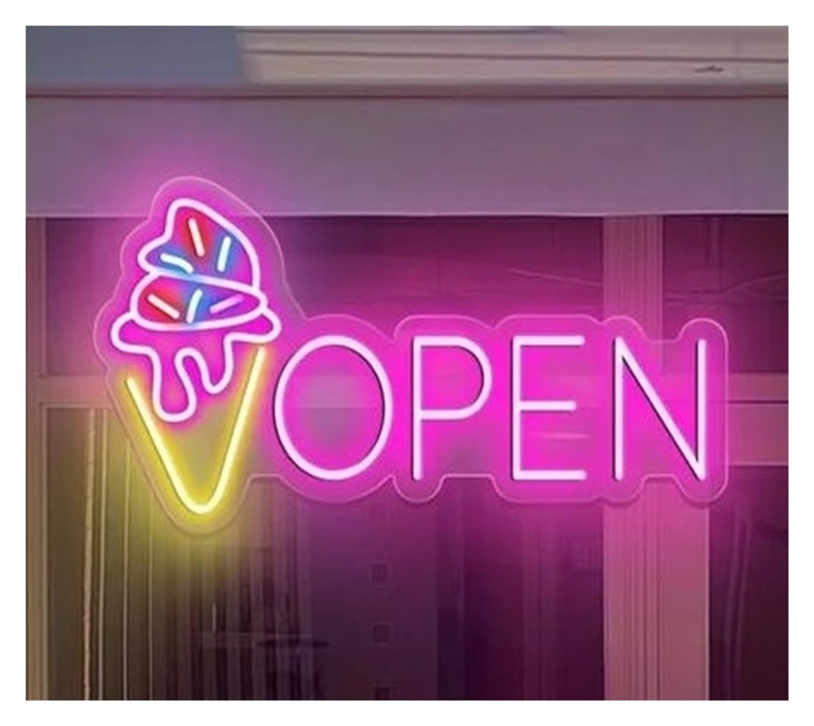 Shouxi C Sign Lamp Neon Open Ice Ream Open Sign Usb Powered For Business Shop Offee Store Party Decoration Lamps 40Cm(C)