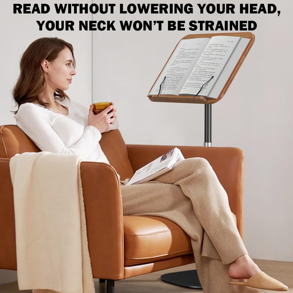 Solid Wood Lifting Music Stand, Floor-Standing Reading Bookshelf, Laptop Stand, One Stand for Multiple Uses, Study, Office Sketching, Music Entertainment