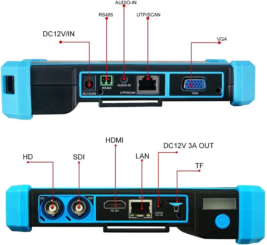 5.4 inch CCTV Tester IP and Analog with RJ45 Cable Tracer, Touch Screen 4K IP Camera Tester Built in WiFi with POE/8G TF Card/HDMI Output/RJ45 TDR, IPC-5200 Plus Support 8MP/12MP AHD/CVI/TVI/SDI
