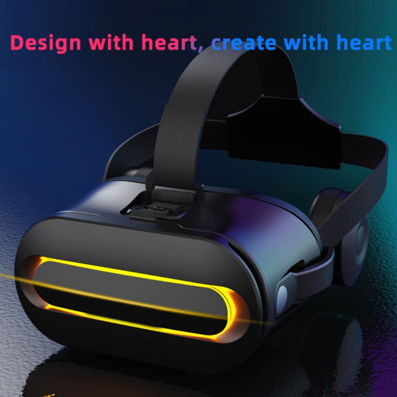 Cuffie VR per cellulare, occhiali 3D per realtà virtuale per iOS e Android, design leggero in ABS per film di gioco coinvolgenti, nero