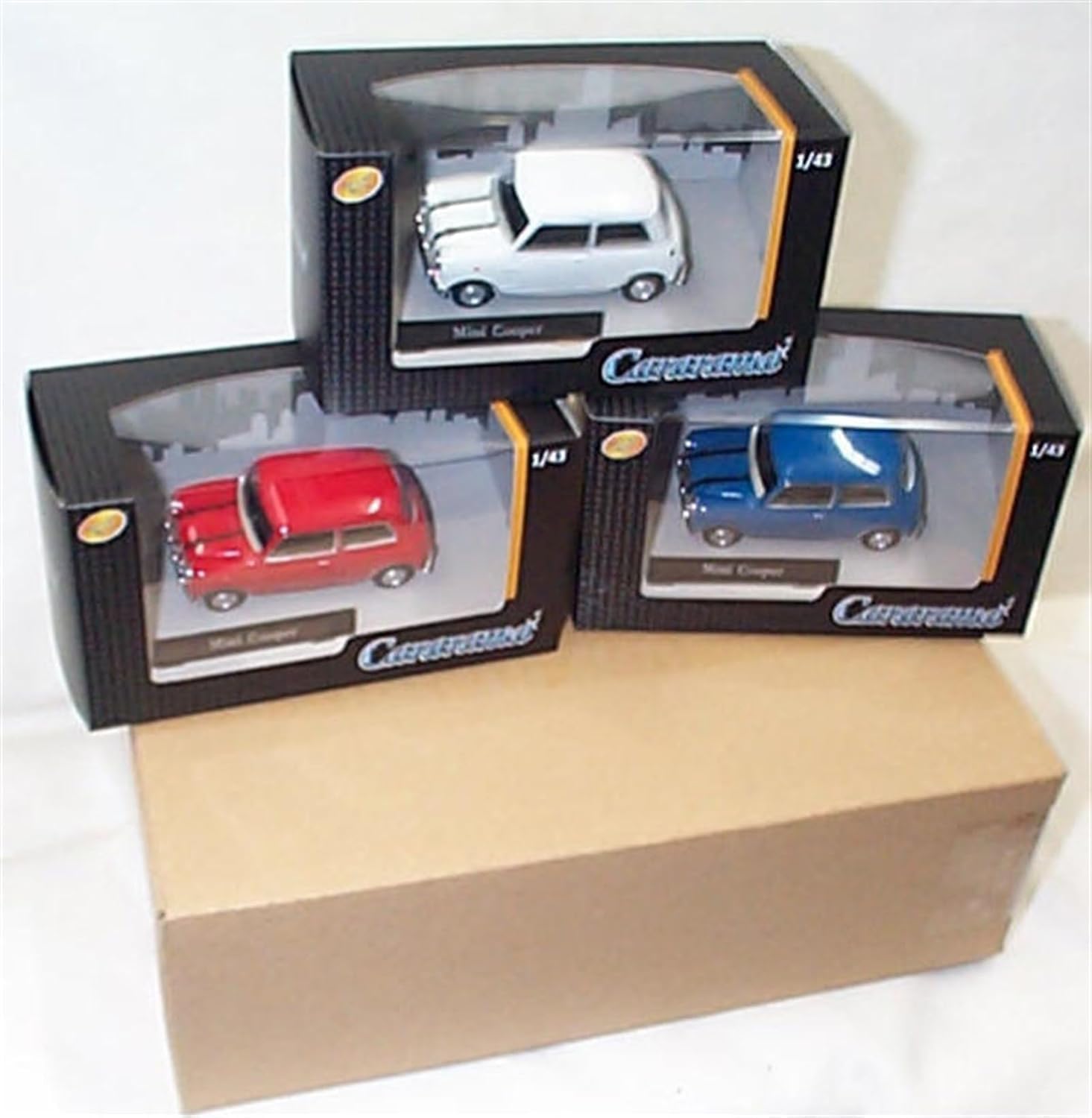 Cararama 3 MINI C00PER Set THE ITALIAN J0B Red/White/Blue Vehicle 1.43 Scale toy Model 1:43 scale diecast model