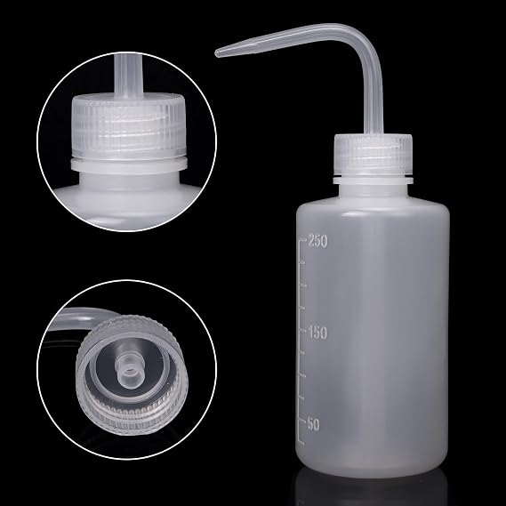 DEPEPE 6-Pack 250ml Squeeze Bottles for Liquids, LDPE Plastic Safety Squirt Bottle with Narrow Mouth & Scale Labels, Small Watering Can for Indoor Plants, Lab Tattoo Cleaning Tools