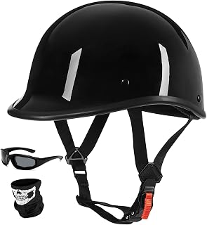 Yesmotor Vintage Motorcycle Half Helmet - Lightweight Low Profile Open-Face Half-Face Helmet – DOT Approved