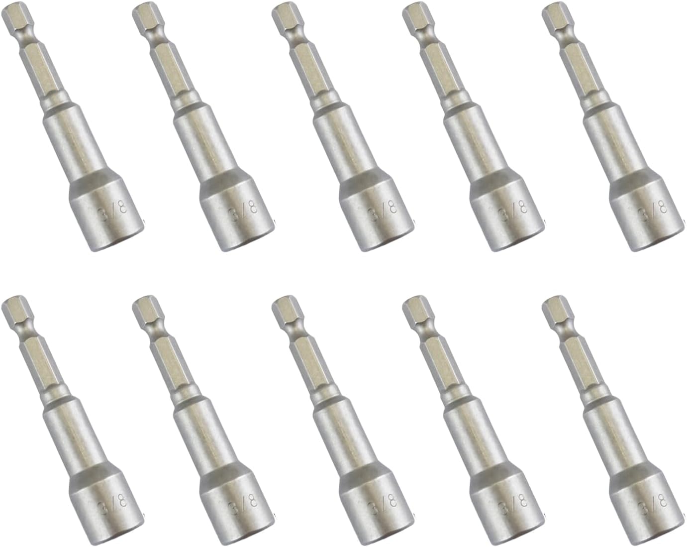 10 Pcs 7/16 Inch Quick Change Power Nut Driver Bit, Hex Magnetic Power Hex Nut Driver Magnetic Extension Socket Drill Bit Set for Electric Hand Drill, Screwdriver