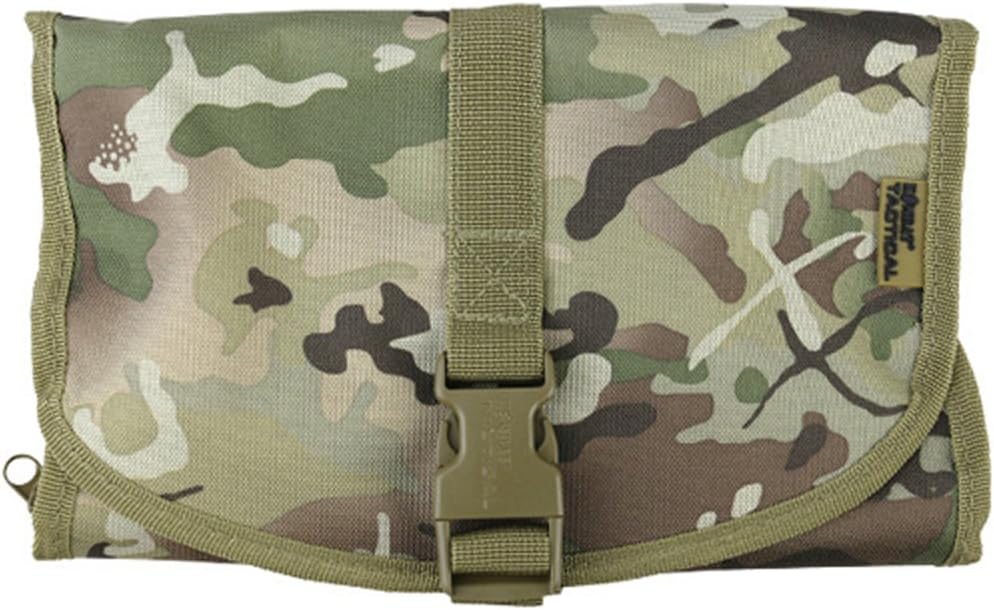 British Army Combat Zip Up Compact Hanging Camo Travel Shave Wash Kit Roll Bag BTP