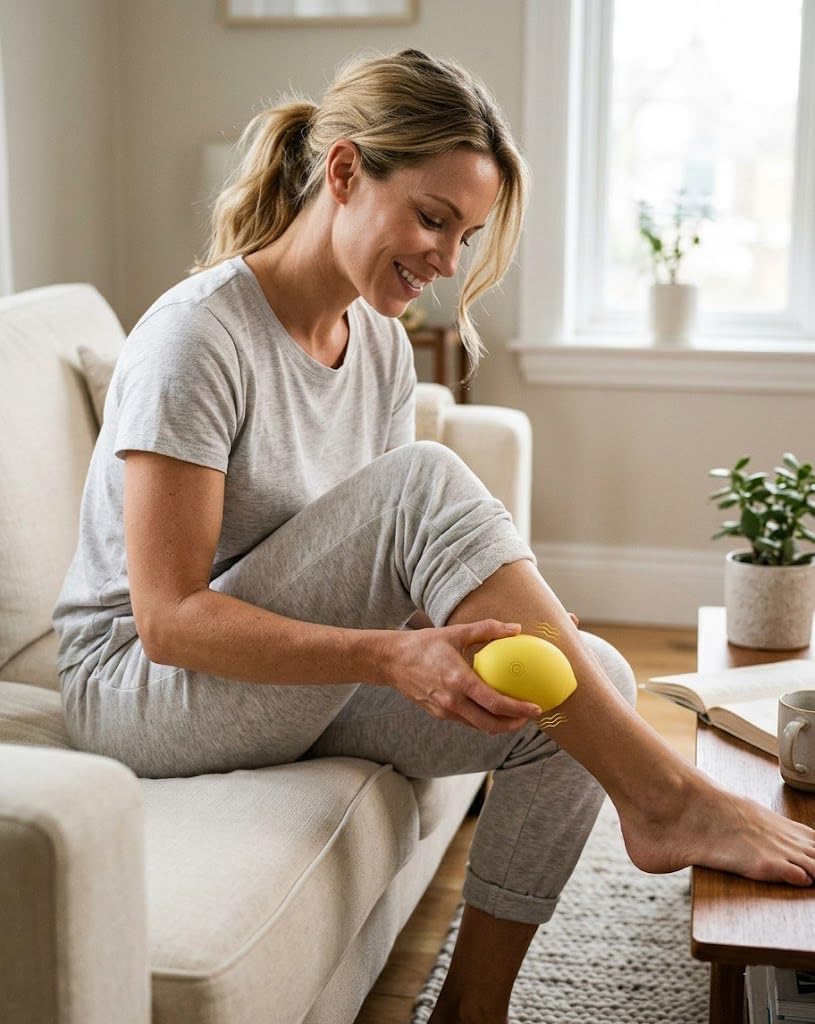Little Lemon Shaped Handheld Massager, Waterproof Silicone Relaxation Massager with 12 Intensity Modes