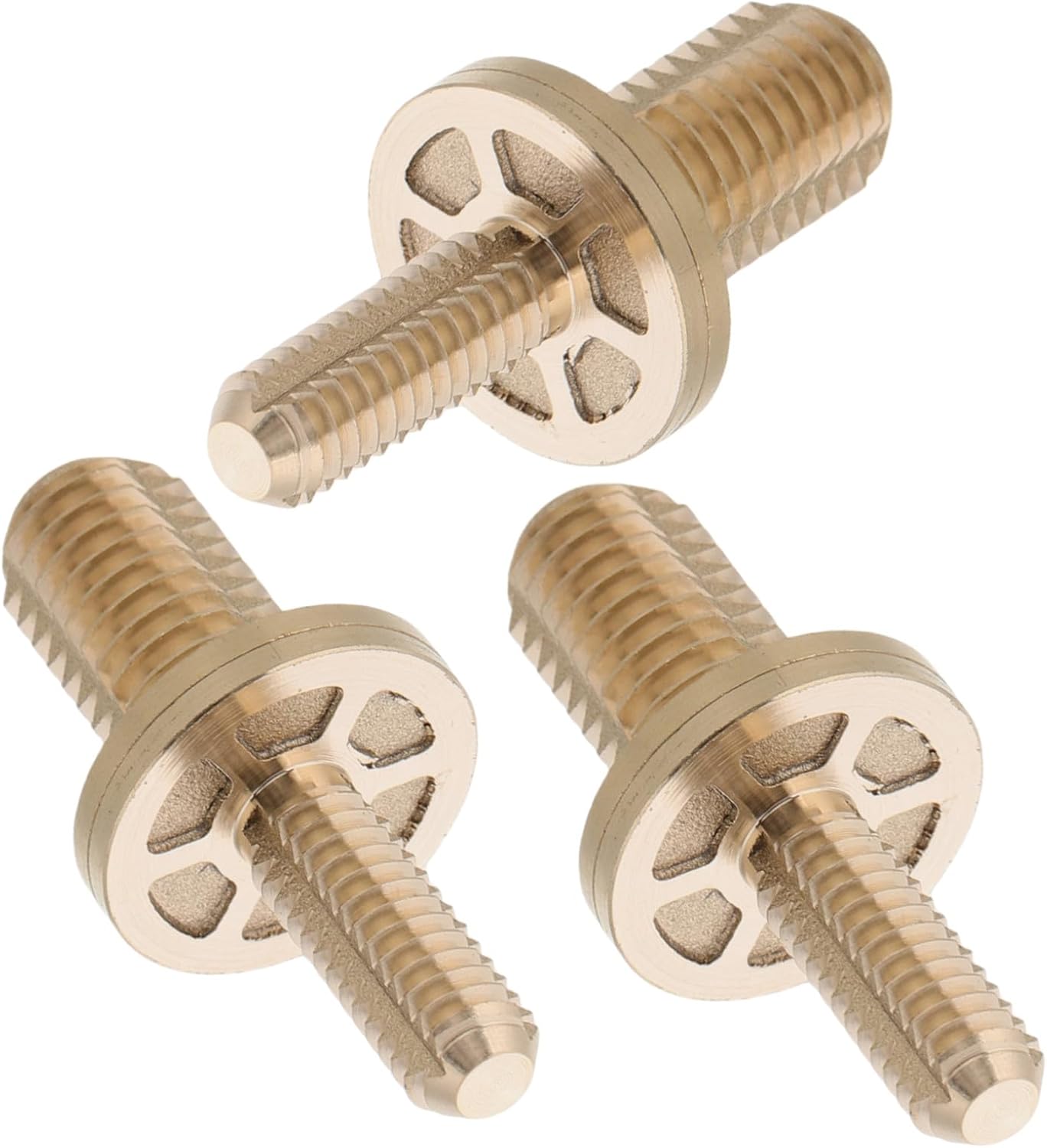 Toyvian 3pcs Brass Billiard Cue Extension Screw 1/2 Inch Connector | Golden Finish, Secure Installation, Cue Stick Maintenance, Game Room Use