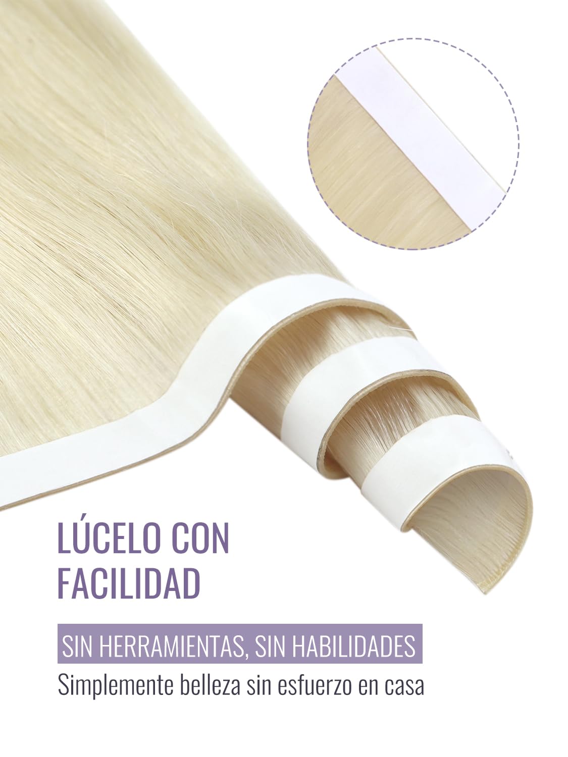 Fshine Extensiones Adhesivas Pelo Natural Extensiones de Cabello 14 Pulgadas 35CM 50g Rubio Dorado Highlight Rubio Claro 20PCS Cabello Humano Color 16P22 Color 16P22 — view 24