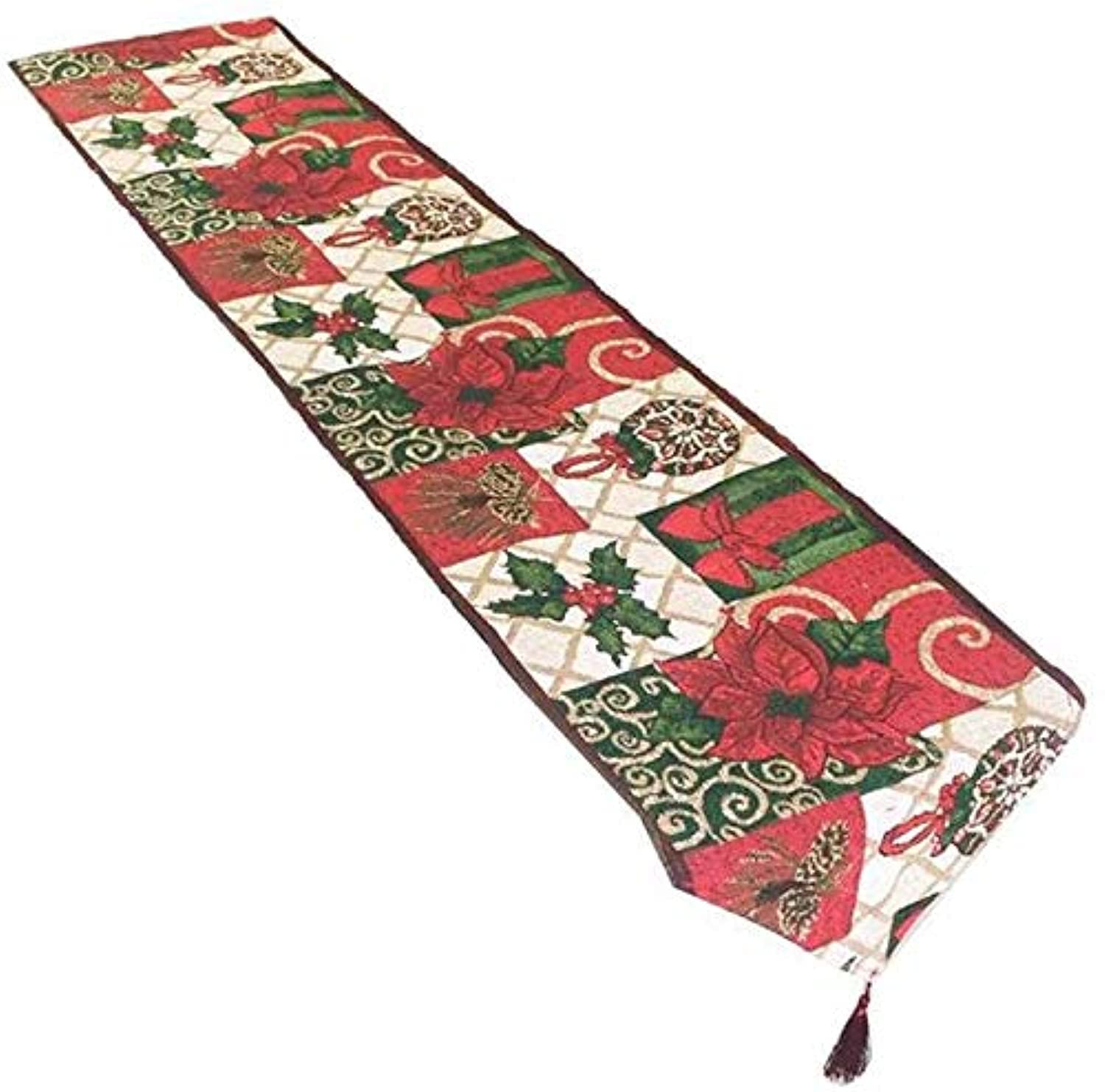 أخرى Christmas Decorative Table Runner 13 x 71 inch Soft Table Cloth Home Wedding Party Table Decor,Christmas Thanksgiving Day Flower Cotton Soft Table Runner Cloth