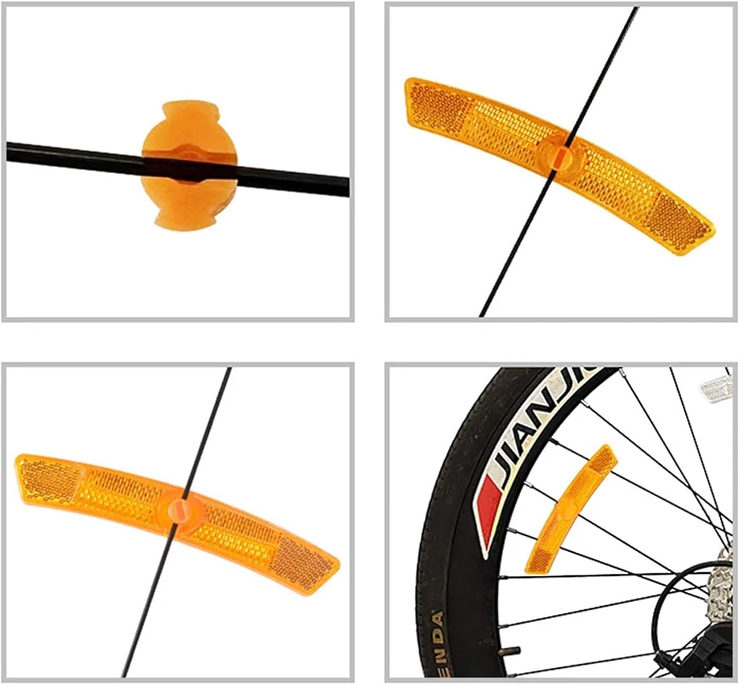 Bicycle Reflectors 24pcs Bike Spoke Reflector Mountain Steel Rim Reflectors Bicycle Parts Warn