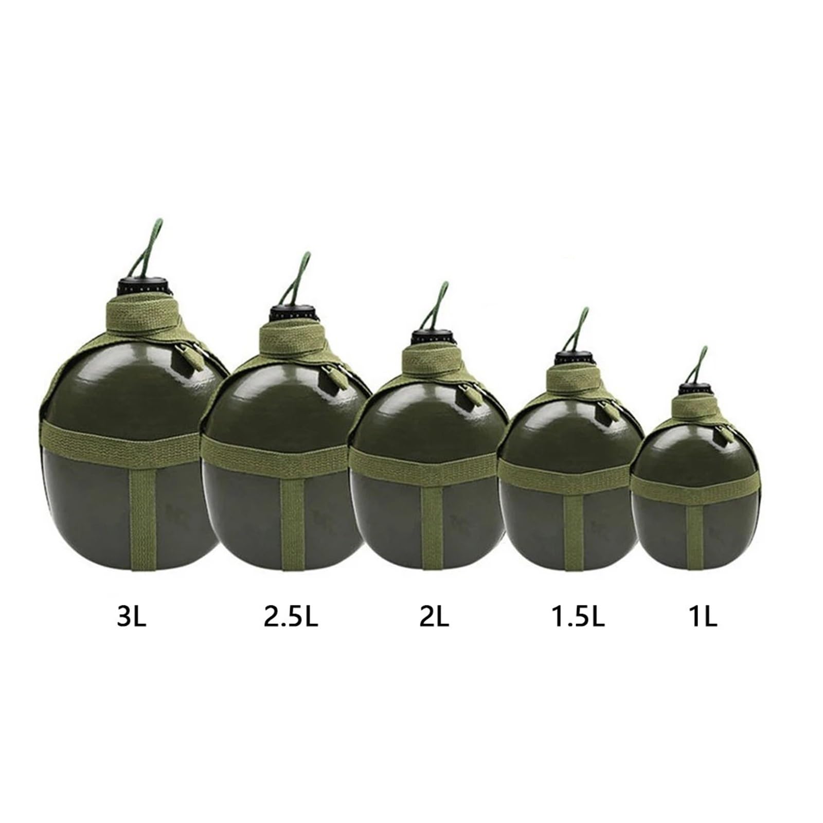 Flasche Aluminium Praktische Survival-Wasserflasche mit großer Kapazität, Kantinenkessel for Outdoor-Camping-Reisewanderungen(2.5L)