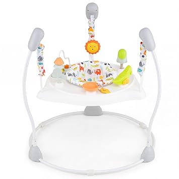 HONEY JOY Baby Bouncer Activity Center, Infant Jumper and Table w/ 360 Rotary Seat, 3 Adjustable Heights, Music, Sounds & Developmental Toys, Activity Center for Babies White