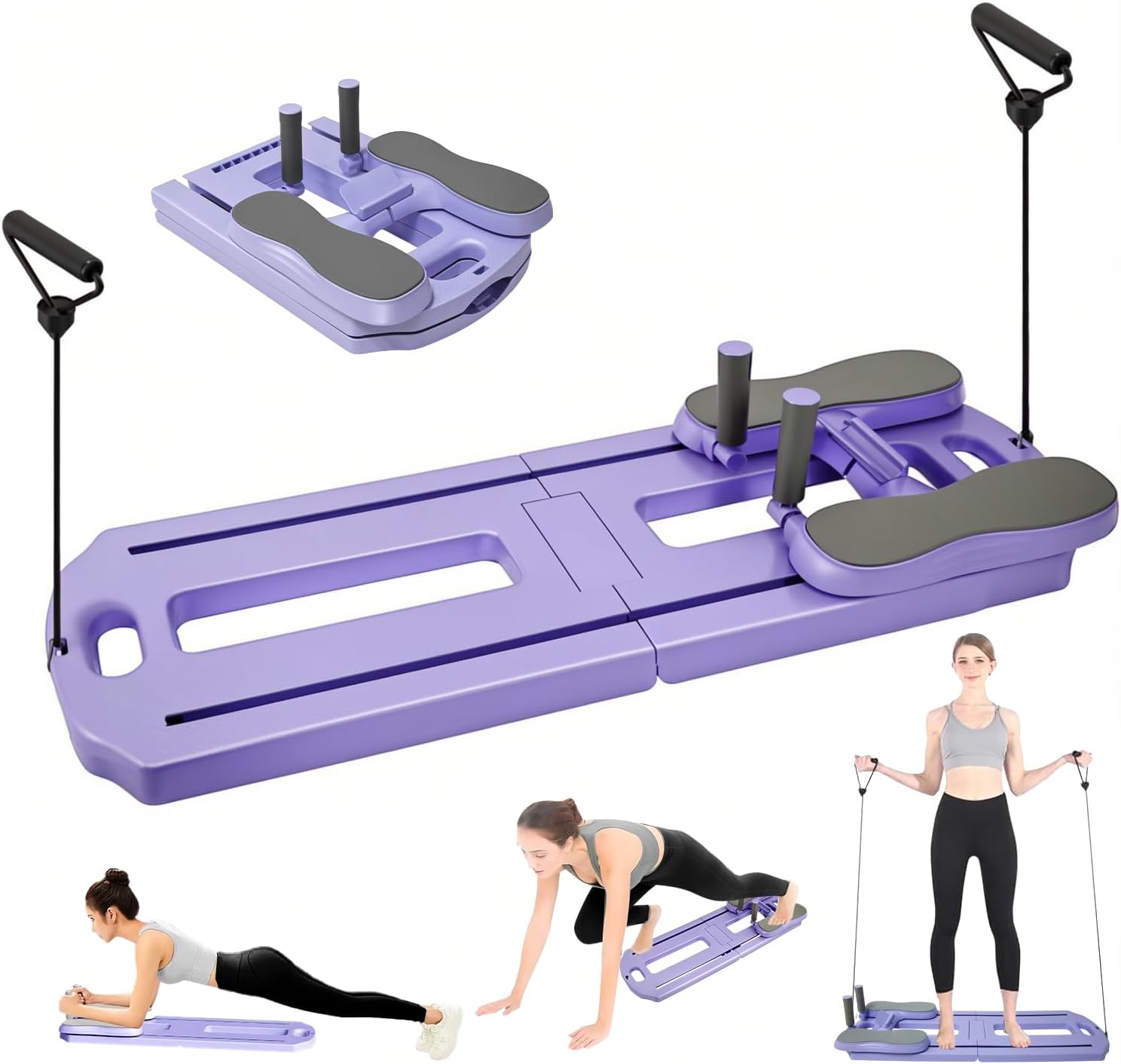 Pilates Board, Pilates Reformer Set, Portable Ab Core Trainer, Multifunctional Abdominal Board, Portable pilate Reformer, Foldable Pilates Reformer Board for Home