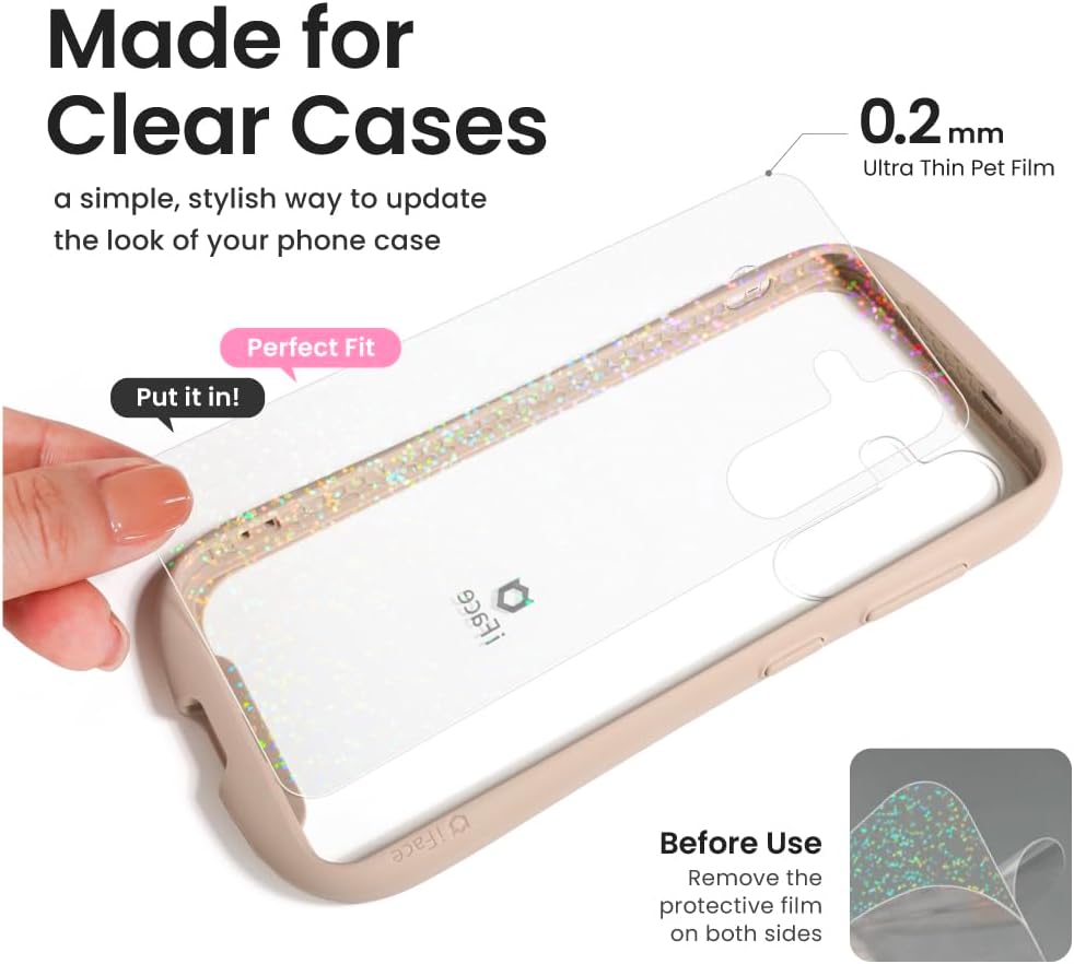 iFace Reflection Clear Phone Case Insert Decoration Sheet Compatible with Galaxy S25 - Holographic Glitter Aurora Pattern DIY Deco Kpop Aesthetic Sticker Film Sheet - Stardust (Clear) image 5