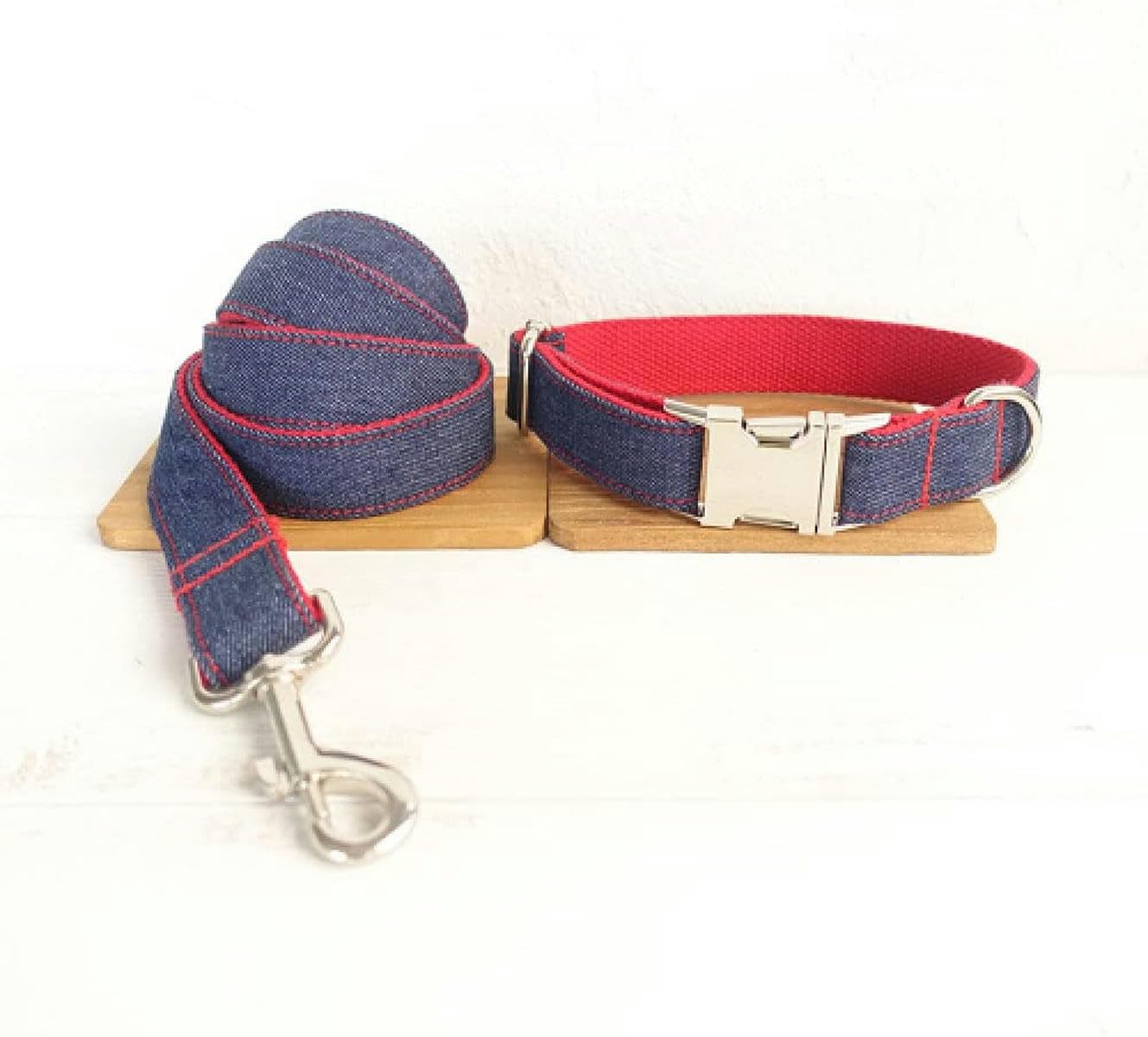 Halsband rot Hundehalsband und Leine 5 Größen,Hundehalsband Fliege,M-Hundehalsband Leine Set-XL