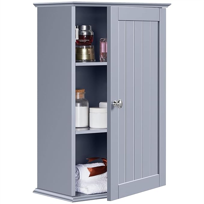 Yaheetech Bathroom Cabinet Single Wall Mounted Bathroom Storage Cabinet ...