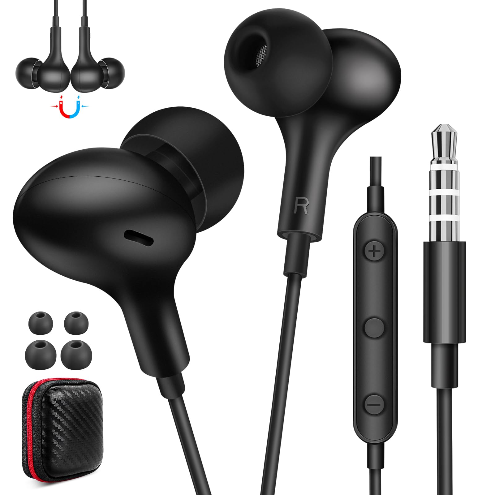 Wired Earbuds 3.5mm Headphones for PC School Computer, Ear Buds