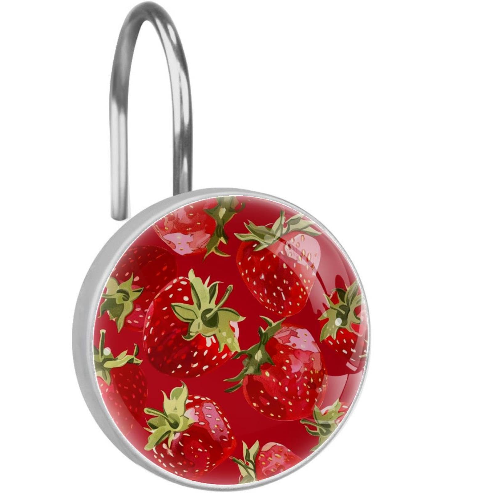 Crochets pour rideau de douche en verre lot de 12 fraises rouges