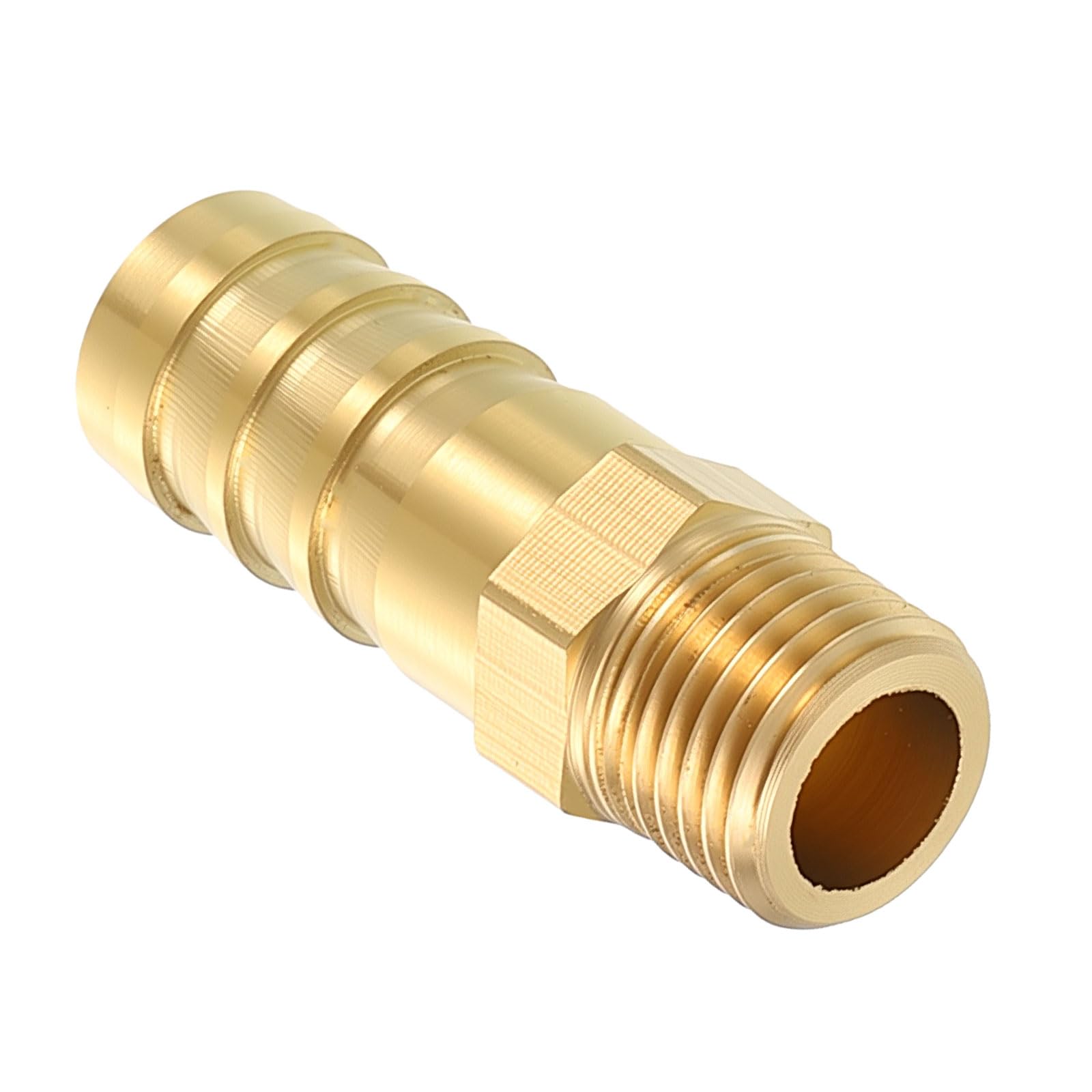 Kozelo Pack of 1 Brass Hose Barb Fittings Adapter Connector 10mm Hose Barb to M10x1 Male Fittings for Home Machines, Massage Bathtubs, and Irrigation Systems