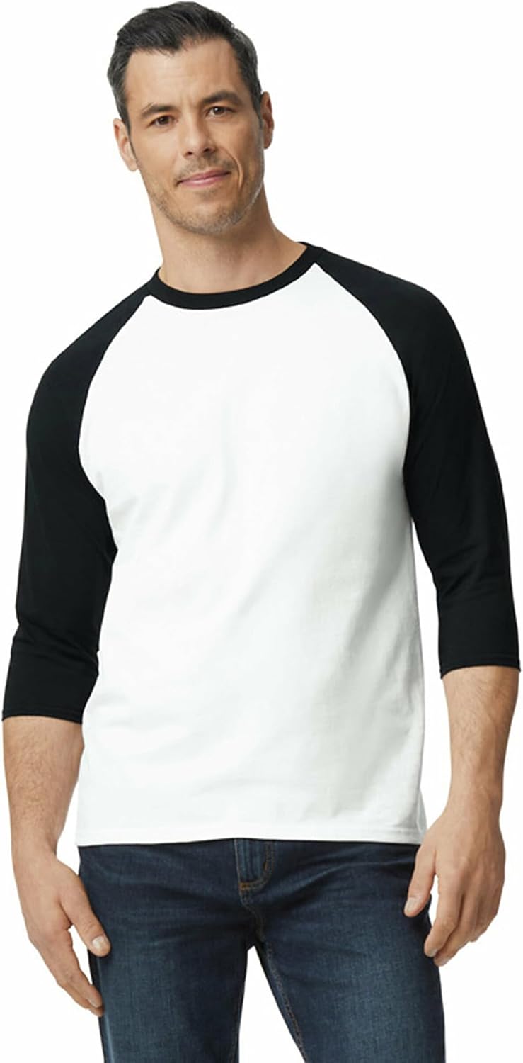 Gildan Men's Heavy Cotton 3/4 Raglan T-shirt, Style G5700, 2-pack