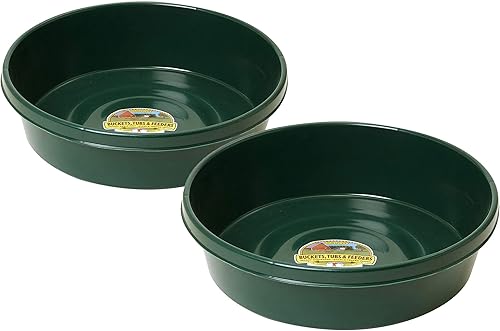 Little Giant Bandeja de plástico duradero y versátil de 3 galones, para granjas y mascotas para ganado y rancho de mascotas, color verde (paquete de