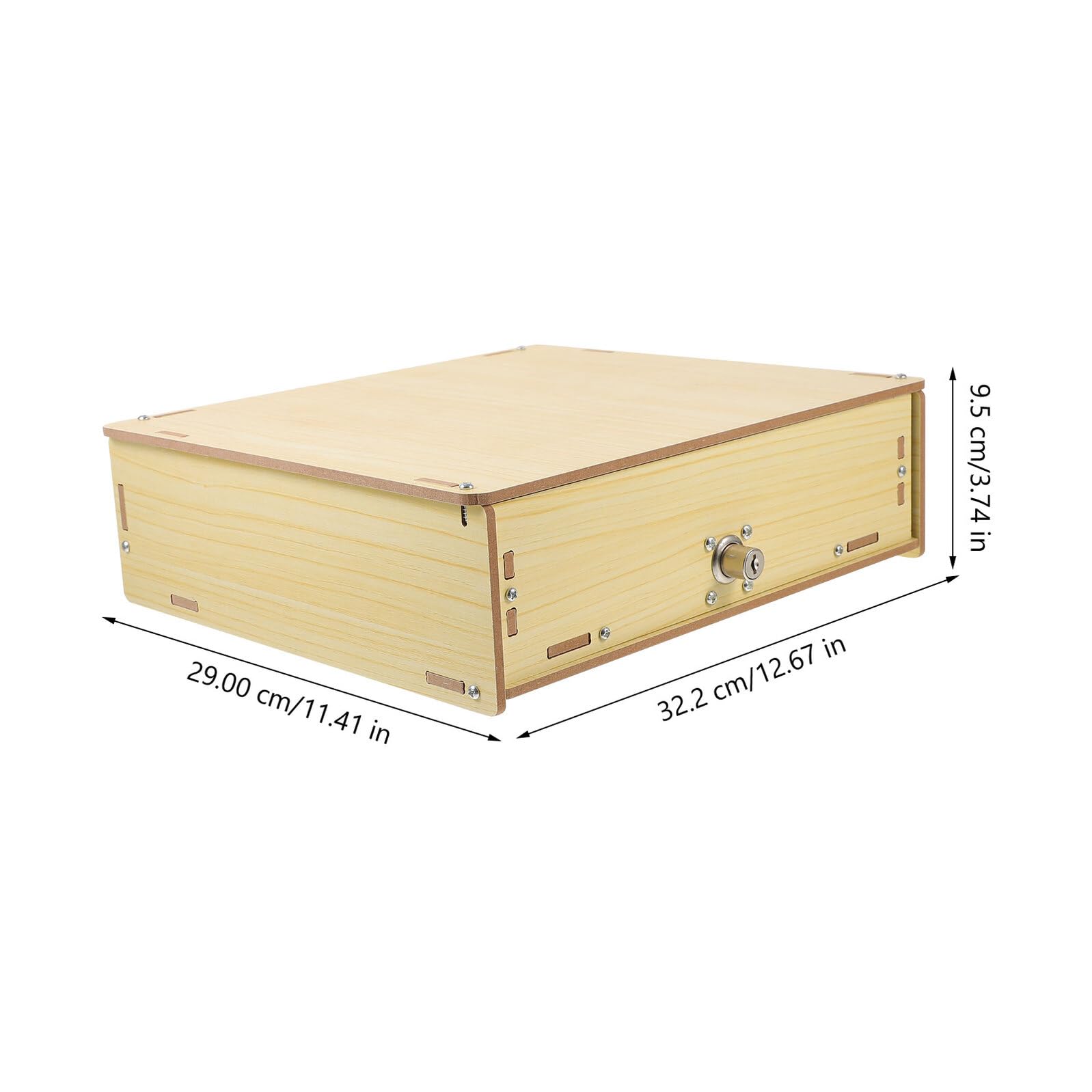 Veemoon Organizer da Scrivania in Legno per Contanti Scomparti Multipli, Risparmio Spazio, per Negozi e Uffici Chiavi di Sicurezza Beige