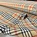 TEXTILORD® Italian Design Beige Plaid (Tartan) Viscose Luxury Fabric,Fashion,Clothing,Dress,Sewing,Crepe Fabric(150 cm or 1.64 Yards or 57 inch)