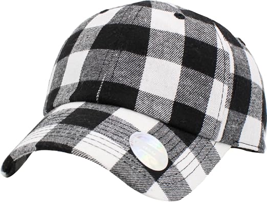 KBETHOS KBE-Plaid WHT-BLK 6 Panel 