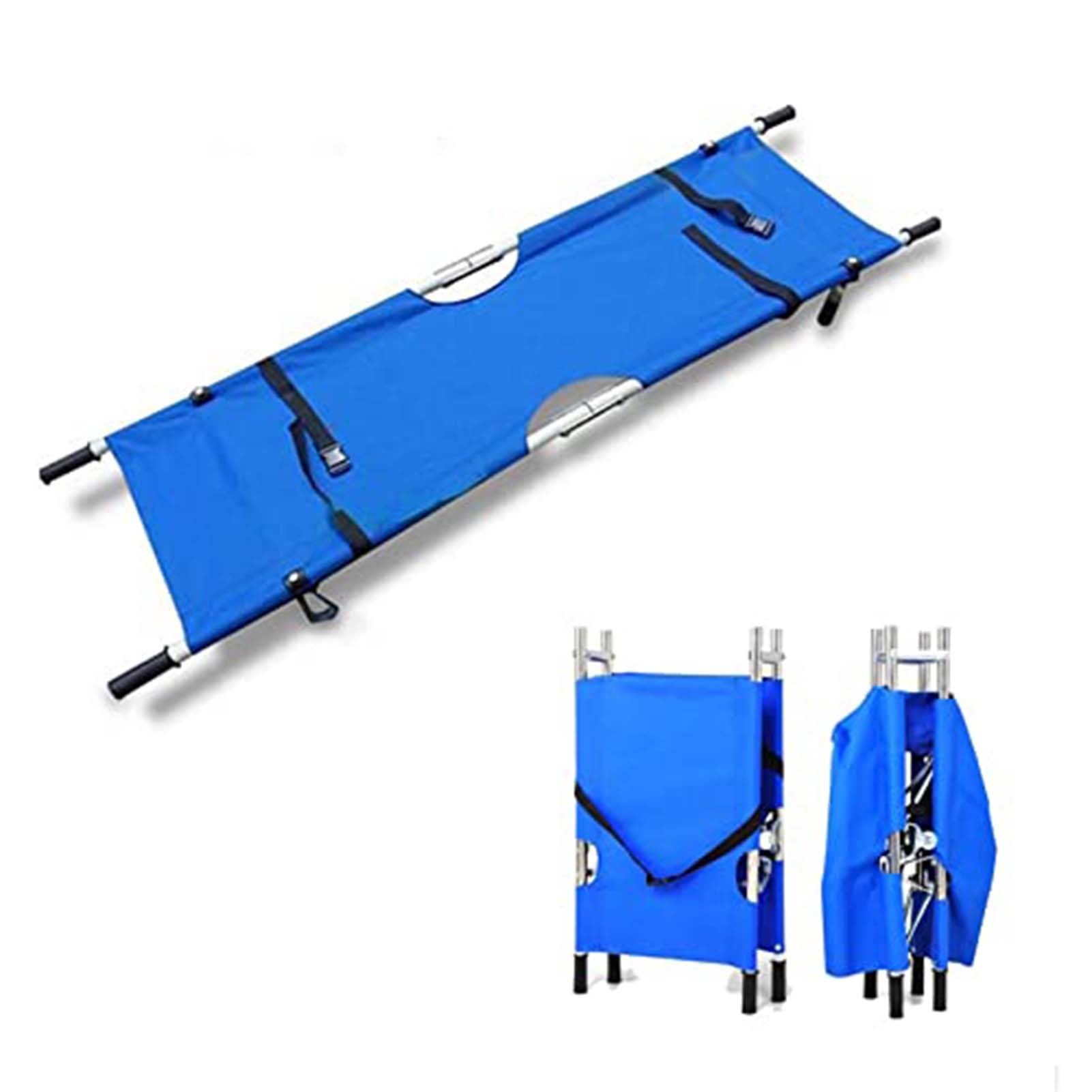 SGKOMN Lightweight Emergency Folding Stretcher, Foldable Stretcher Portable Rescue Aluminum Alloy Stretcherfor Hospital Clinic Home Sports Venues Ambulance, Blue