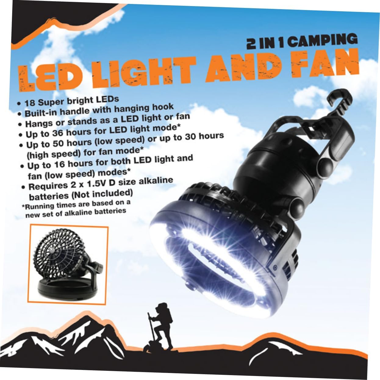 TOYANDONA 4pcs Led Tent Camping Light Fan with Hanging Hook Portable Ceiling Lantern for Outdoor Camping Hiking and Emergency Use Battery Not Included