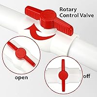 Vista 5 de Hiboom 4 piezas de válvula de bola de PVC SCH40 NPT válvula de bola de cierre roscada con mango fácil de girar, clasificado en 150 psi, programa