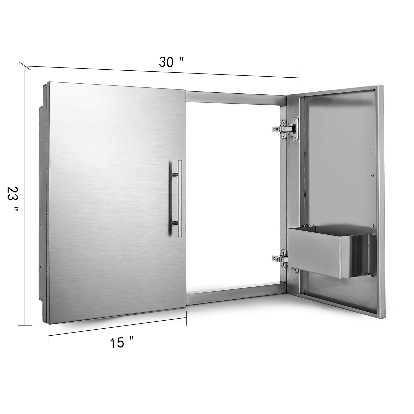 KODOM Outdoor Kitchen Doors 31W X 24H Inch, Double BBQ Access Doors, 304 Stainless Steel Doors For Outdoor Kitchen Cabinet Grill Station Or BBQ Island