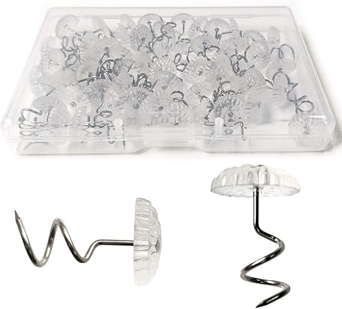 Alfileres giratorios con cabezas transparentes, alfileres de falda de cama para sostener faldas de cama, cortinas, fundas y otras telas y materiales