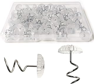 Twist Pins with Clear Heads, Ideas Bedskirt Pins for Holds Bedskirts, Drapes, Slipcovers and Other Fabric and Materials Securely in Place(Pack of 50)